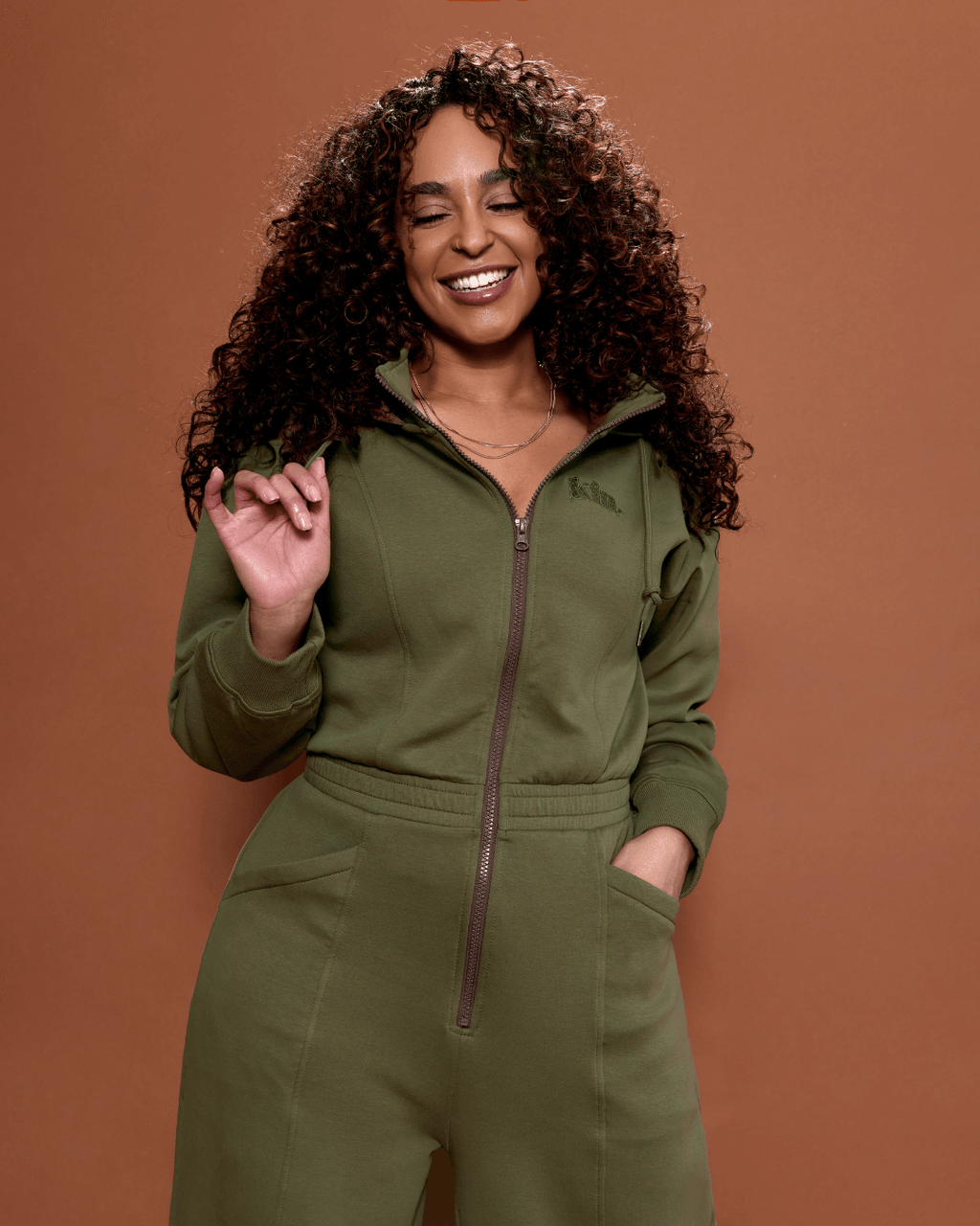 Green Satin Lined Jumpsuit