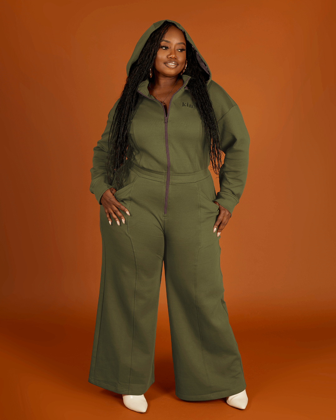 Green Satin Lined Jumpsuit