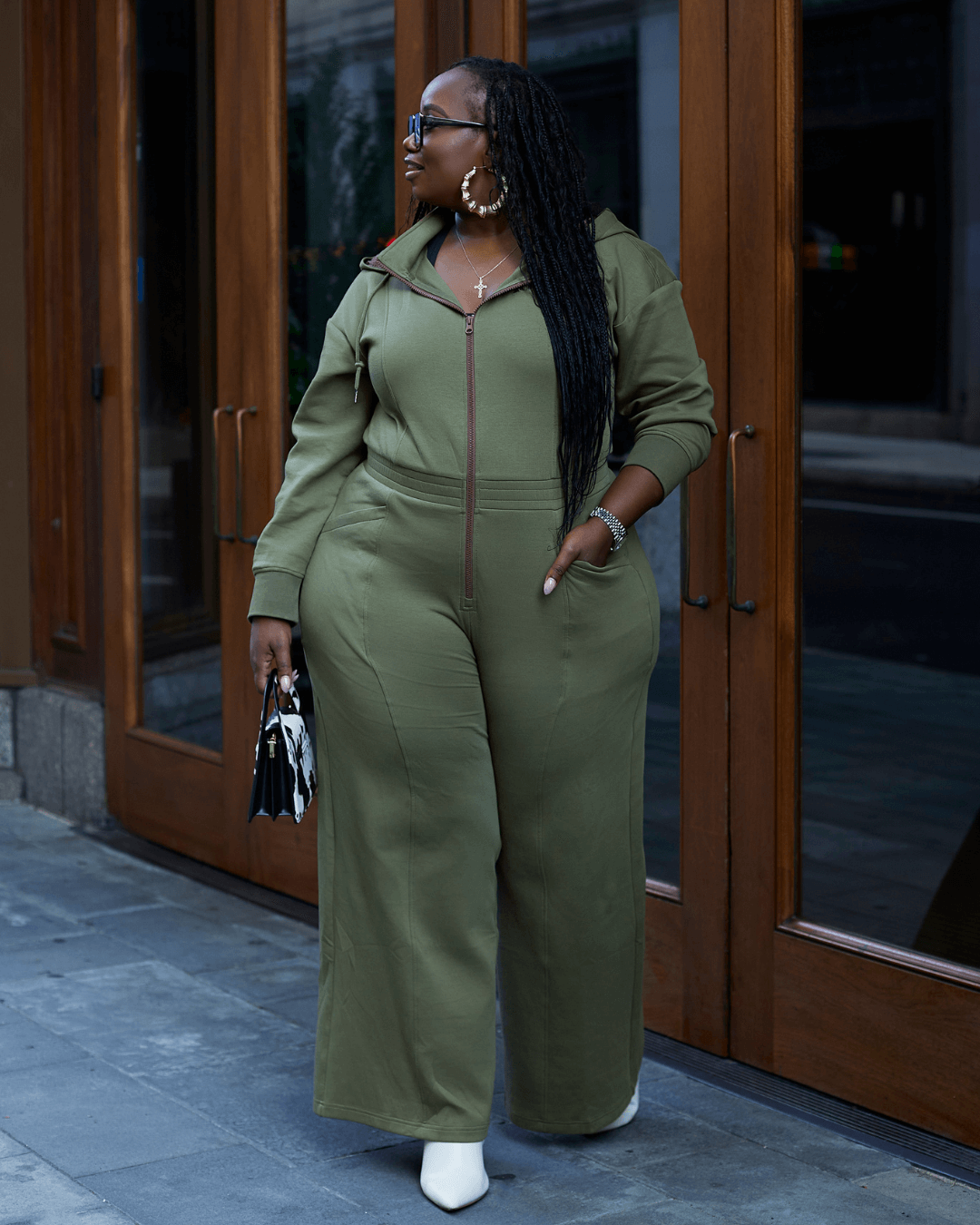 Green Satin Lined Jumpsuit