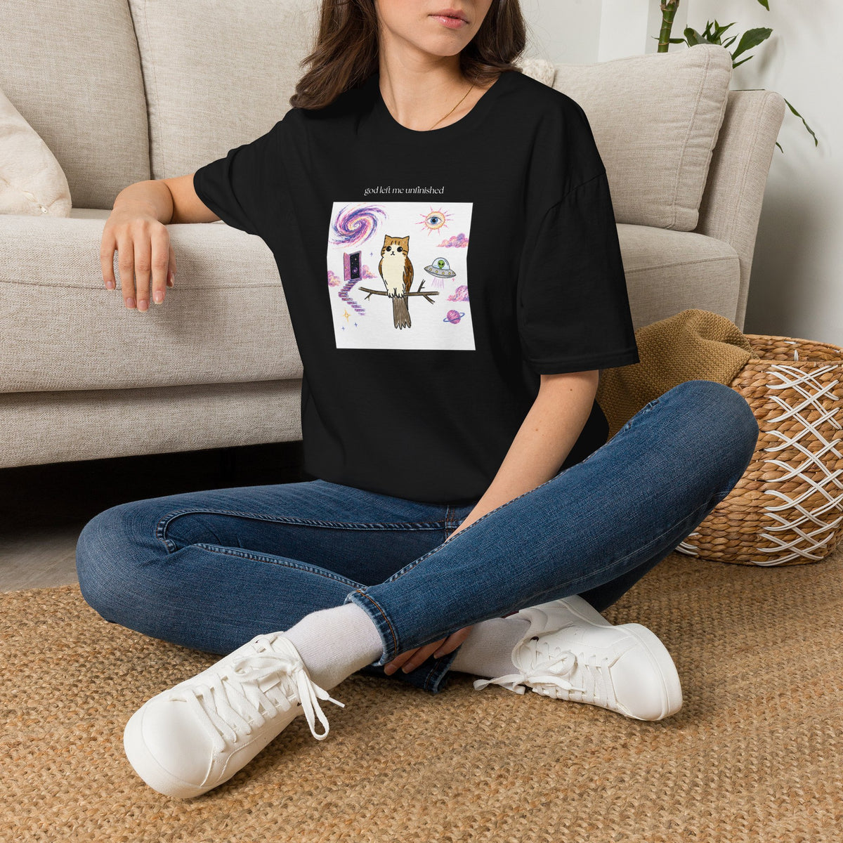 Digital Copies of Black and White Owl Cat Shirts